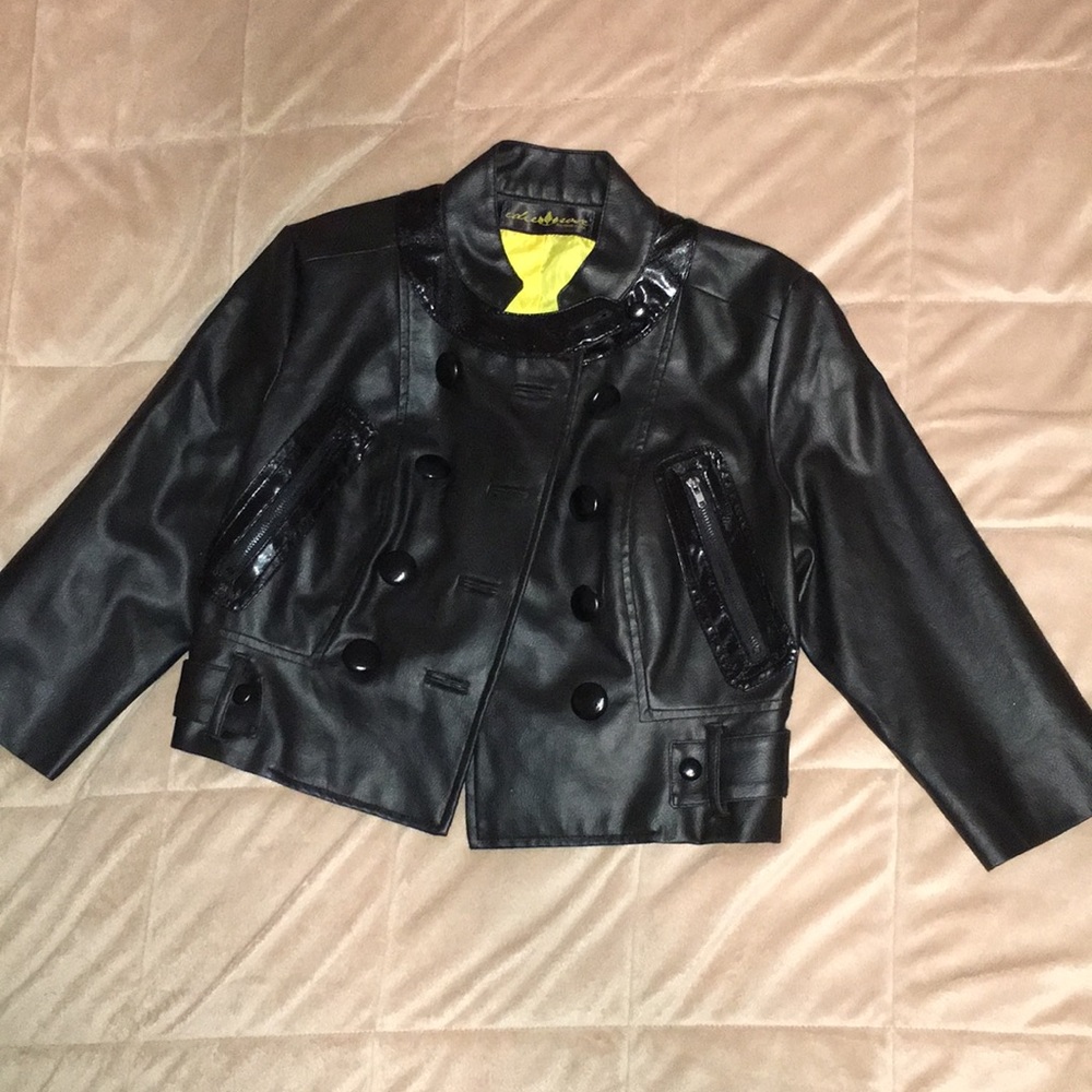 Edie Rose Black leather blazer.